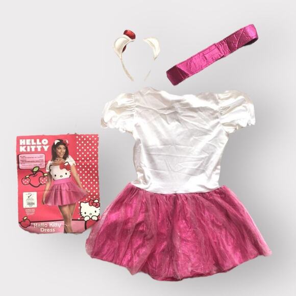Hello Kitty Womens Mini Dress Costume Set sz S Sanrio Character Cosplay Outfit - Picture 3 of 13